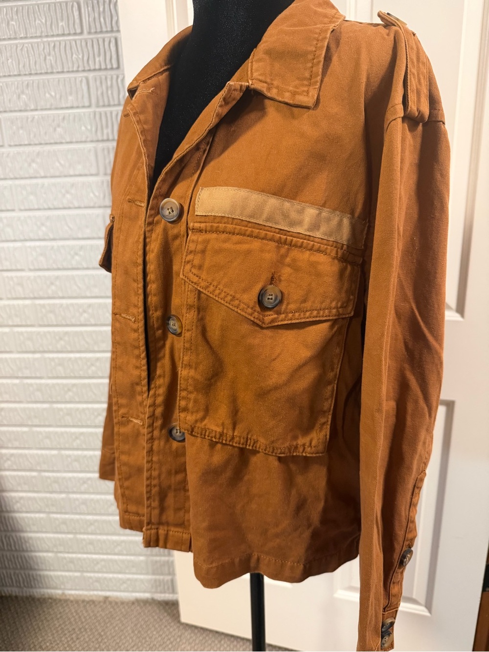 Lulus Rust Utility Jacket | Button Front | Lightweight | Size Small - Picture 3 of 6